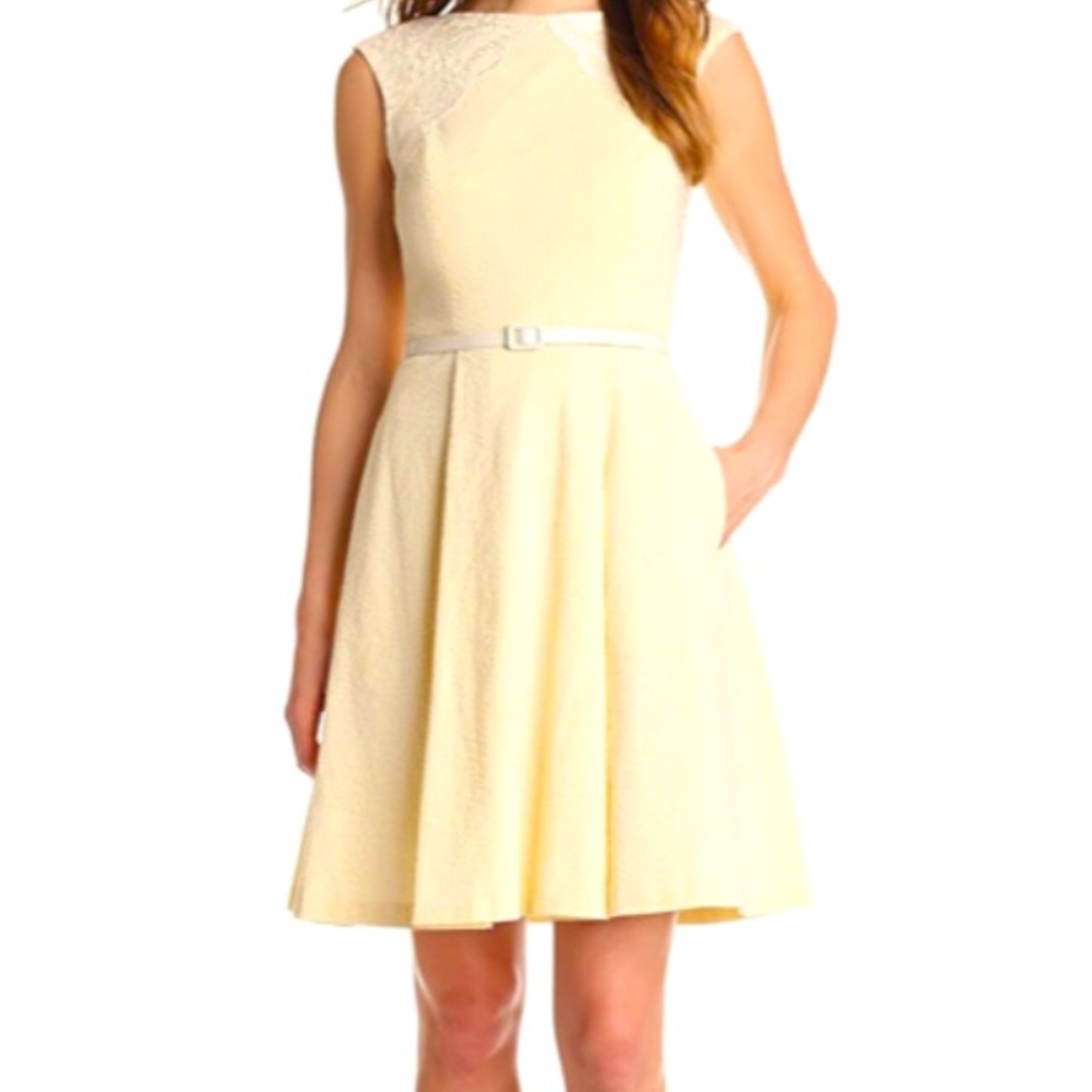 Maggy London Seersucker Belted Dress size 8